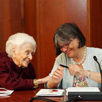 Partecipazione della Montalcini a una conferenza